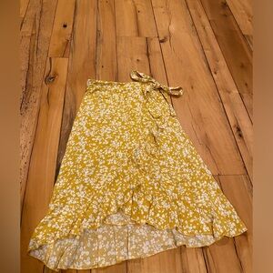 Wrap around midi skirt